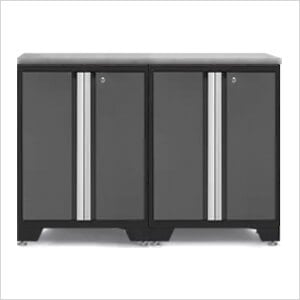 PRO Grey 3-Piece Workbench Setup with Stainless Steel Top
