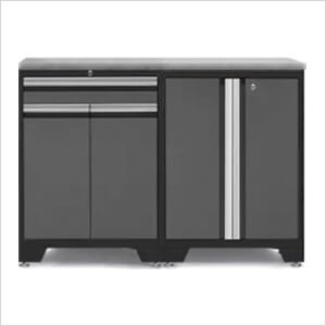 PRO Grey 3-Piece Workbench Set with Stainless Steel Top