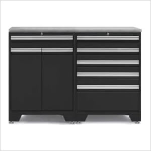 PRO Black 3-Piece Workbench Set with Stainless Steel Top