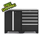NewAge Garage Cabinets PRO Black 3-Piece Workbench Set with Stainless Steel Top