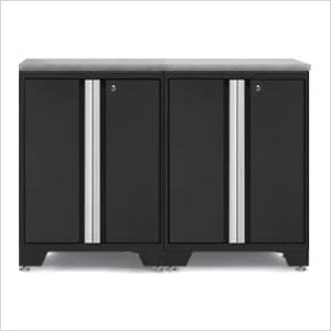 PRO Black 3-Piece Work Station with Stainless Steel Top