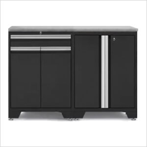 PRO Black 3-Piece Workbench Setup with Stainless Steel Top