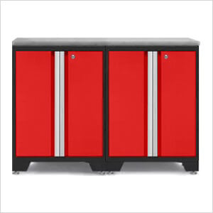 PRO Red 3-Piece Work Station with Stainless Steel Top