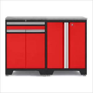 PRO Red 3-Piece Workbench Setup with Stainless Steel Top