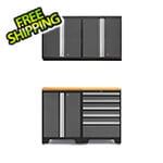 NewAge Garage Cabinets PRO Grey 5-Piece Work Station with Bamboo Top