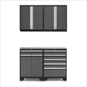 PRO Grey 5-Piece Workbench Set with Stainless Steel Top