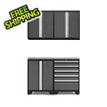 NewAge Garage Cabinets PRO Grey 5-Piece Workbench Set with Stainless Steel Top