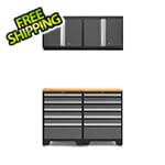 NewAge Garage Cabinets PRO Grey 5-Piece Garage Cabinet Set with Bamboo Top