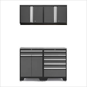 PRO Grey 5-Piece Garage Cabinet Set with Stainless Steel Top