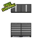 NewAge Garage Cabinets PRO Grey 5-Piece Workbench System with Stainless Steel Top