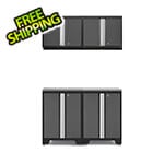 NewAge Garage Cabinets PRO Grey 5-Piece Work Station with Stainless Steel Top