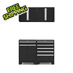 NewAge Garage Cabinets PRO Black 5-Piece Workbench Set with Stainless Steel Top