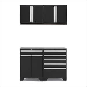 PRO Black 5-Piece Workbench Set with Stainless Steel Top