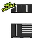 NewAge Garage Cabinets PRO Black 5-Piece Workbench System with Stainless Steel Top