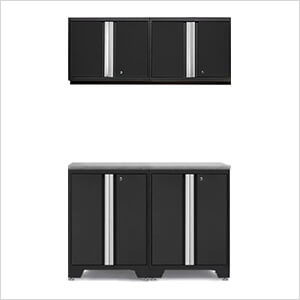 PRO Black 5-Piece Work Station with Stainless Steel Top