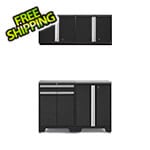 NewAge Garage Cabinets PRO Black 5-Piece Workbench Setup with Stainless Steel Top