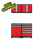 NewAge Garage Cabinets PRO Red 5-Piece Workbench Set with Stainless Steel Top