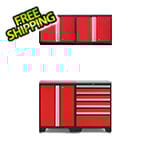 NewAge Garage Cabinets PRO Red 5-Piece Work Station with Stainless Steel Top