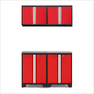 PRO Red 5-Piece Workbench Set with Stainless Steel Top