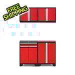 NewAge Garage Cabinets PRO Red 5-Piece Workbench Setup with Stainless Steel Top