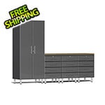 Ulti-MATE Garage Cabinets 5-Piece Garage Cabinet Kit with Bamboo Worktop in Graphite Grey Metallic