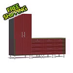 Ulti-MATE Garage Cabinets 5-Piece Garage Cabinet Kit with Bamboo Worktop in Ruby Red Metallic