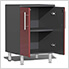 8-Piece Garage Cabinet Kit with Bamboo Worktop in Ruby Red Metallic