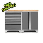 NewAge Garage Cabinets PRO Platinum 3-Piece Work Station with Bamboo Top
