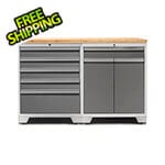 NewAge Garage Cabinets PRO Platinum 3-Piece Garage Cabinet Set with Bamboo Top