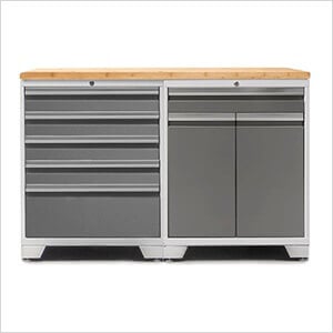 PRO Platinum 3-Piece Garage Cabinet Set with Bamboo Top