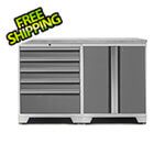 NewAge Garage Cabinets PRO Platinum 3-Piece Work Station with Stainless Steel Top