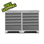 NewAge Garage Cabinets PRO Platinum 3-Piece Workbench System with Stainless Steel Top