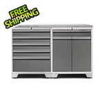 NewAge Garage Cabinets PRO Platinum 3-Piece Workbench System with Stainless Steel Top
