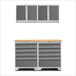 PRO Platinum 5-Piece Garage Cabinet Set with Bamboo Top
