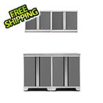 NewAge Garage Cabinets PRO Platinum 5-Piece Work Station with Stainless Steel Top