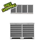 NewAge Garage Cabinets PRO Platinum 5-Piece Workbench System with Stainless Steel Top