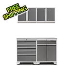NewAge Garage Cabinets PRO Platinum 5-Piece Garage Cabinet Set with Stainless Steel Top