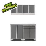 NewAge Garage Cabinets PRO Platinum 5-Piece Workbench Setup with Stainless Steel Top