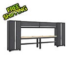 NewAge Garage Cabinets BOLD Series Grey All In One 8-Piece Set with Bamboo Top
