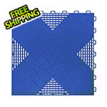 TurboTile Hybrid-X 17x17-Inch Blue Garage Floor Sample Tile (1-Pack)
