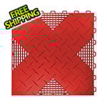 TurboTile Hybrid-X 17x17-Inch Red Garage Floor Sample Tile (1-Pack)