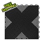 TurboTile Hybrid-X 17x17-Inch Black Garage Floor Tiles (25-Pack)