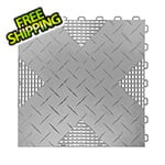 TurboTile Hybrid-X 17x17-Inch Silver Garage Floor Tiles (25-Pack)