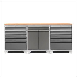 PRO Platinum 4-Piece Garage Cabinet Set with Bamboo Top