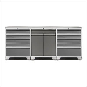 PRO Platinum 4-Piece Garage Cabinet Set with Stainless Steel Top