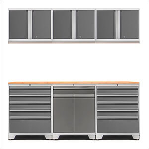 PRO Platinum 7-Piece Garage Cabinet Set with Bamboo Top
