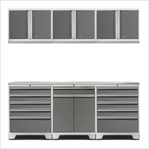 PRO Platinum 7-Piece Garage Cabinet Set with Stainless Steel Top