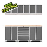 NewAge Garage Cabinets PRO Platinum 7-Piece Work Station with Bamboo Top