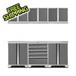 NewAge Garage Cabinets PRO Platinum 7-Piece Work Station with Stainless Steel Top