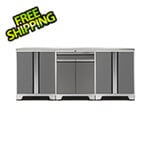 NewAge Garage Cabinets PRO Platinum 4-Piece Workbench Setup with Stainless Steel Top